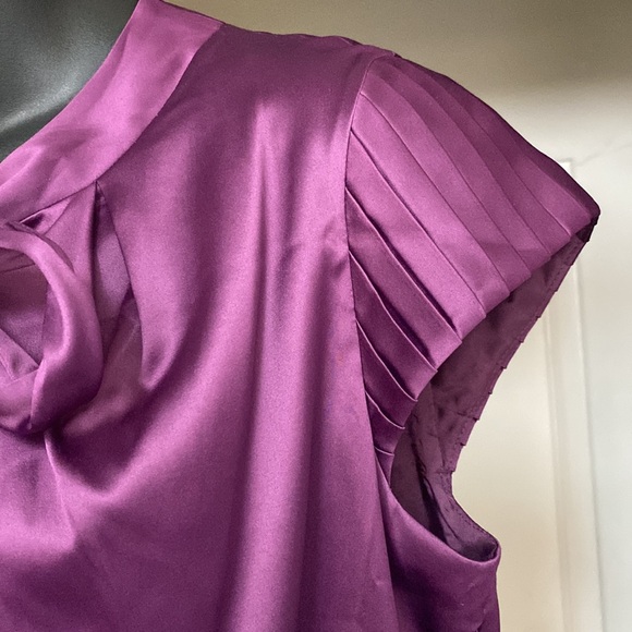 Couture by Twelve Shift Dress M/L Purple Satin Shine Fairy Coquette Retro FLAW - Picture 6 of 13